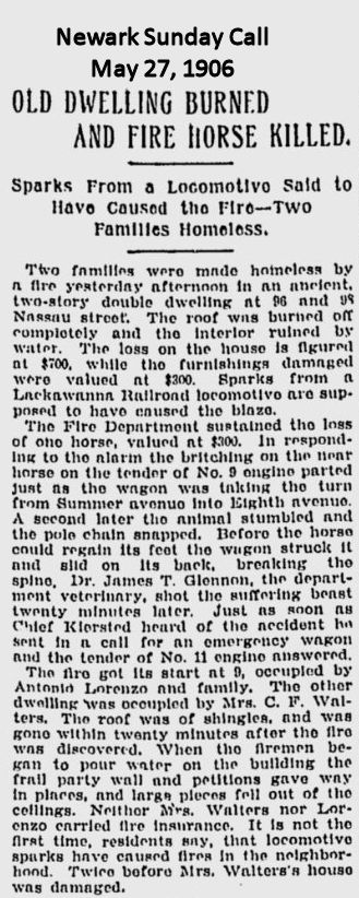 Old Dwelling Burned and Fire Horse Killed
May 27, 1906
