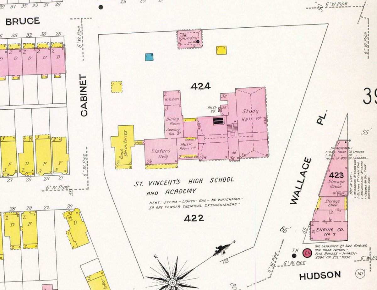1908 Map
55 Wallace Place & Hudson Street
