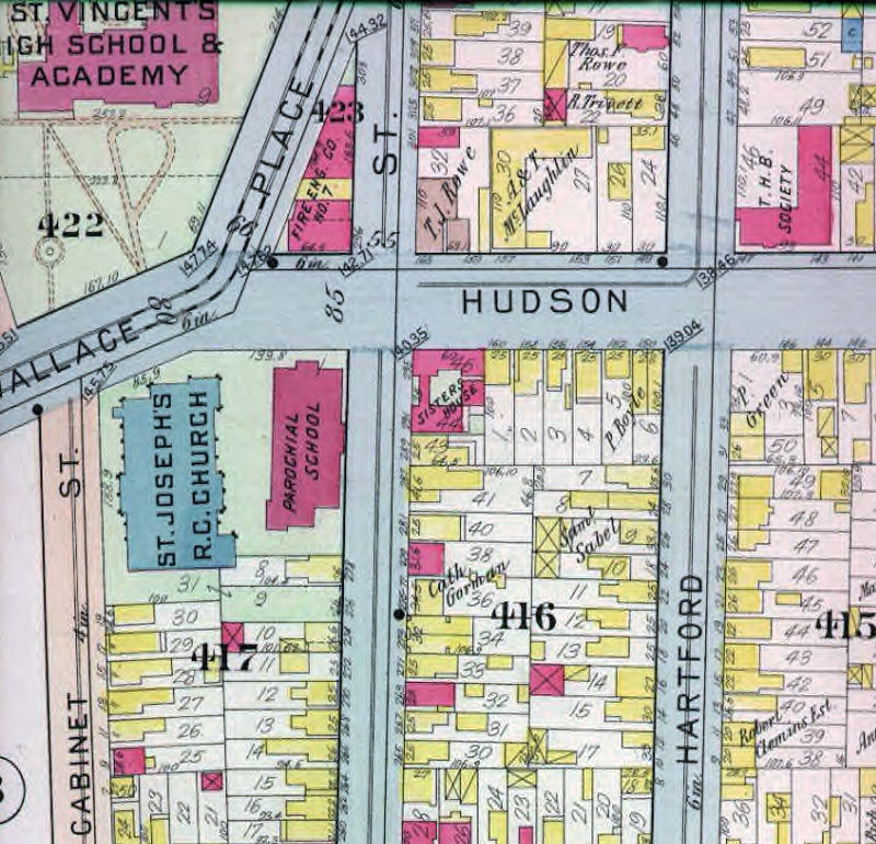 1911 Map
55 Wallace Place & Hudson Street
