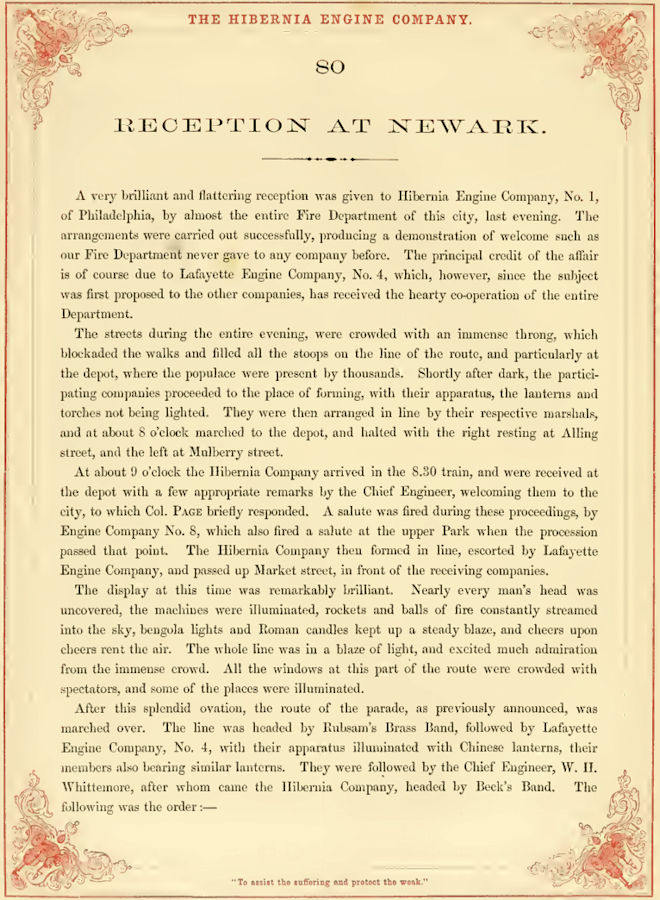 Page 1
From "The Hibernia Engine Company of Philadelphia" 1858
