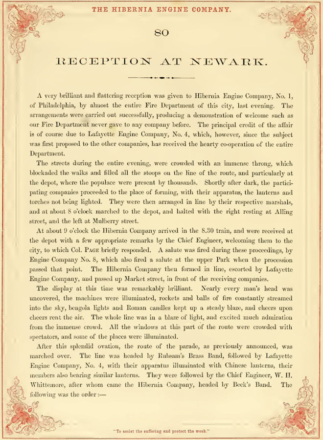 Page 1
From "The Hibernia Engine Company of Philadelphia" 1858
