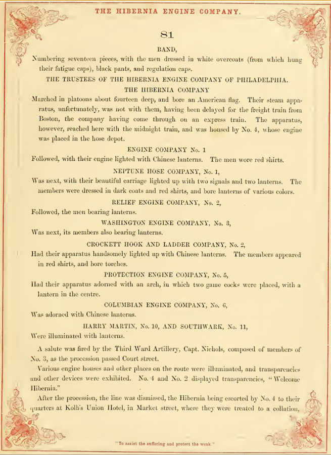 Page 2
From "The Hibernia Engine Company of Philadelphia" 1858
