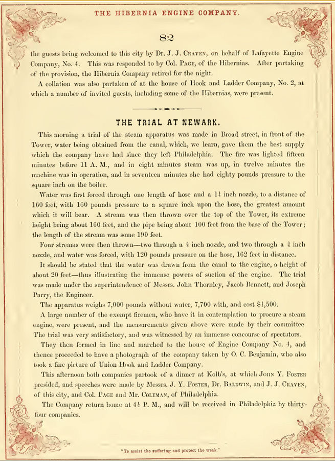Page 3
From "The Hibernia Engine Company of Philadelphia" 1858
