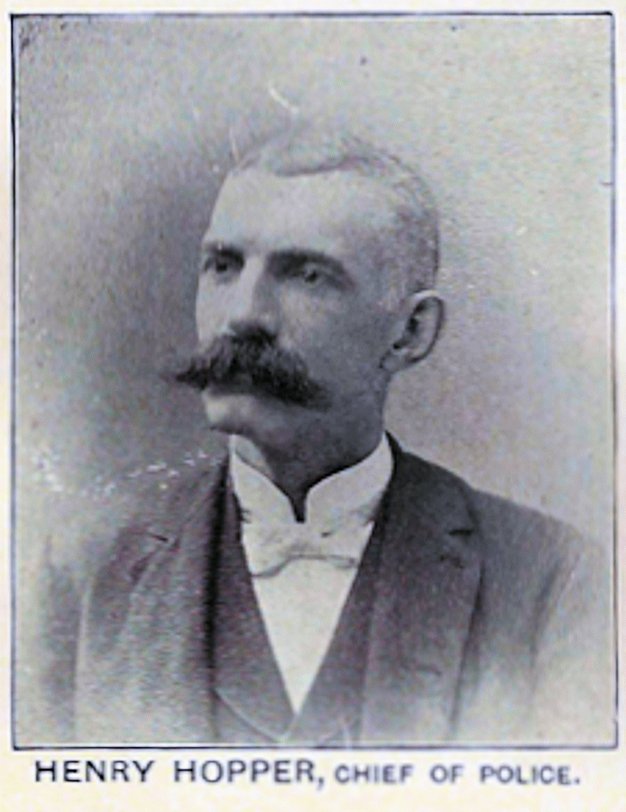 Hopper, Henry
Joined the force as a patrolman in 1878 and was made Police Chief in 1887.
From: "Newark, the Metropolis of New Jersey" Published by the Progress Publishing Co. 1901
