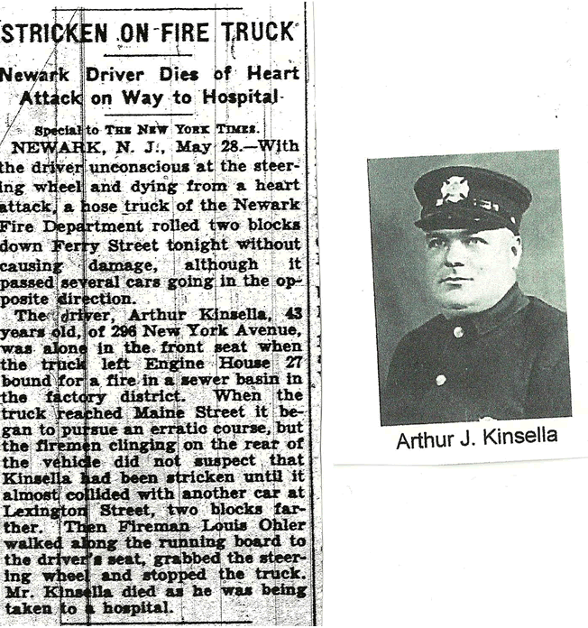 Kinsella, Arthur
Newark Fireman from 1918 to 1938
Photo from the Mannion Family
