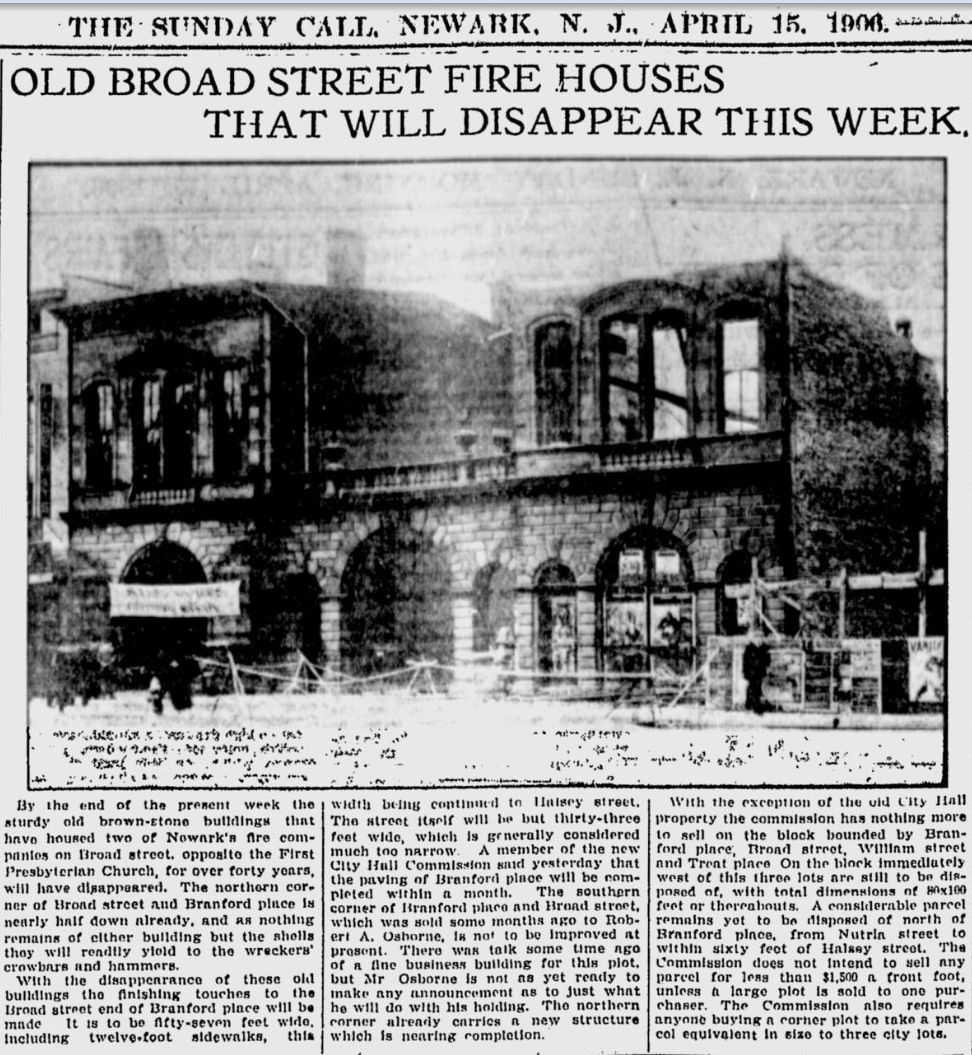 Old Broad Street Fire Houses that will Disappear This Week
April 15, 1906
