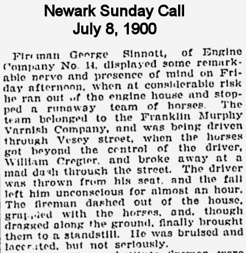 Fireman George Sinnott
July 8, 1900
