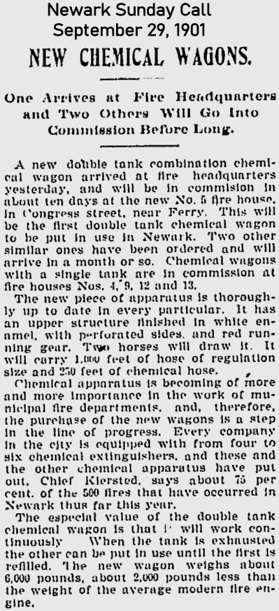 New Chemical Wagons
September 29, 1901
