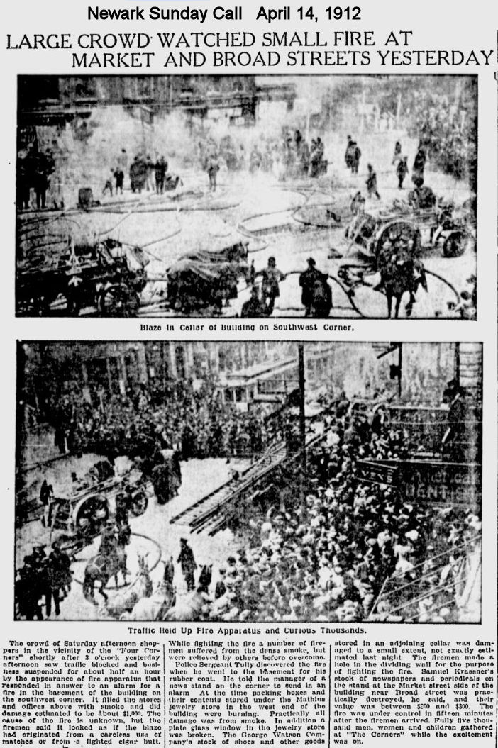 Large Crowd Watched Small Fire at Market and Broad Streets Yesterday
1912
