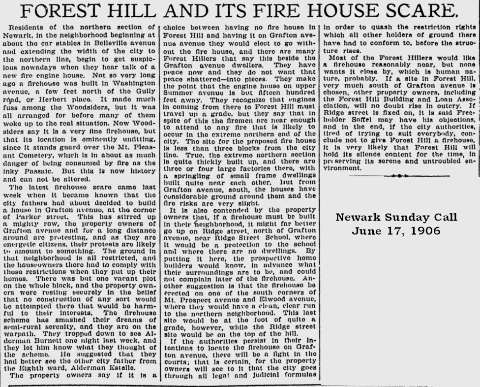 Forest Hill and Its Fire House Scare
June 17, 1906
