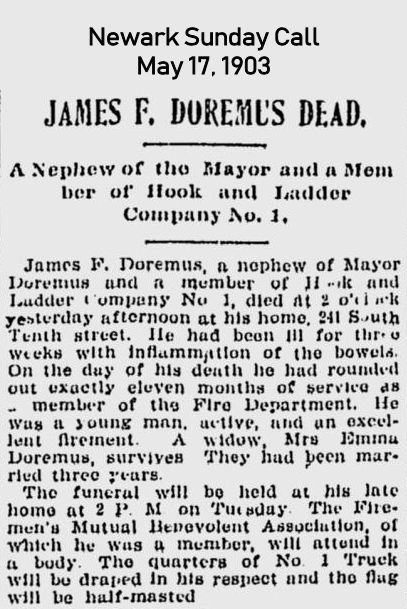 Doremus, James F.
May 17, 1903

