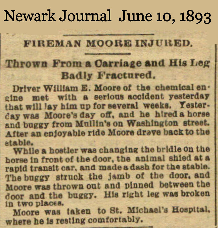 Fireman Moore Injured
June 10, 1893
