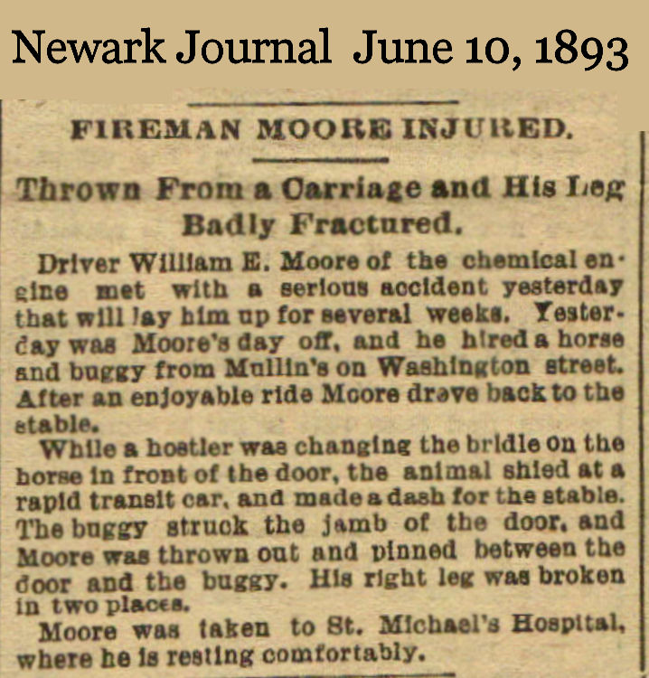 Fireman Moore Injured
June 10, 1893
