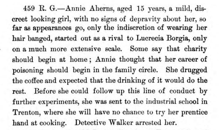 Annie Aherns
History of the Police Department of Newark NJ 1893
