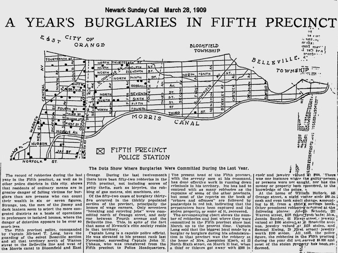 A Year's Burglaries in Fifth Precinct
March 28, 1909
