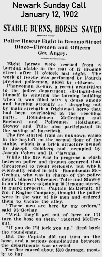 Stable Burns, Horses Saved
January 12, 1902
