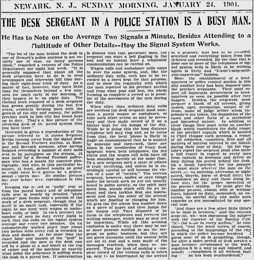 The Desk Sergeant in a Police Station is a Busy Man
January 24, 1904
