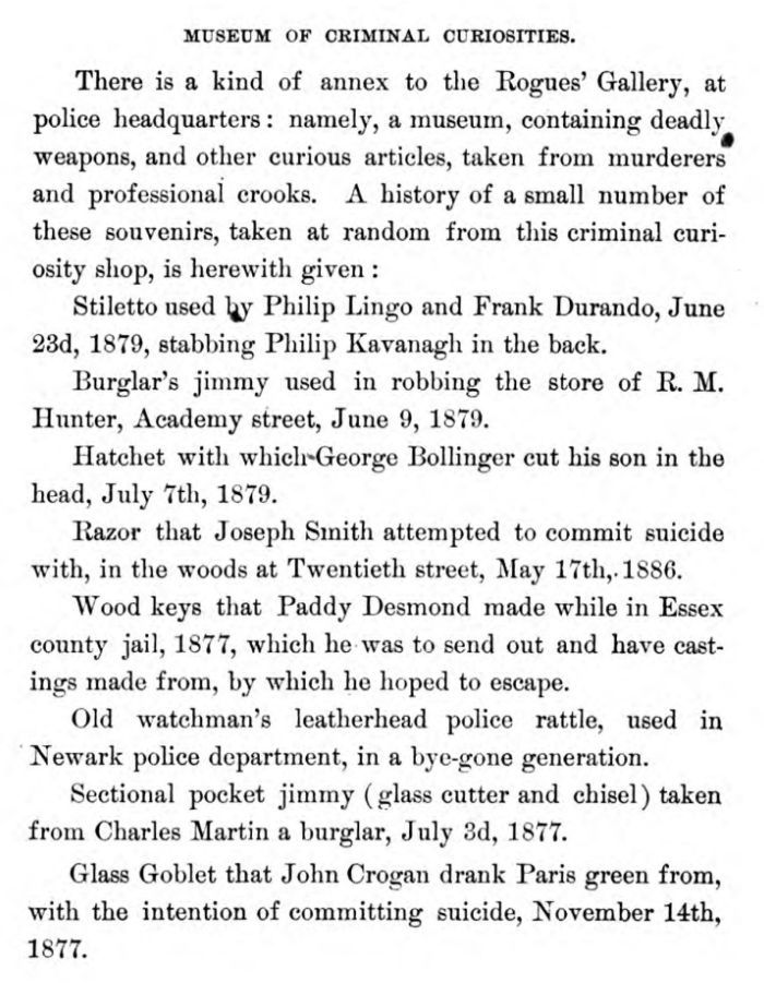 Part 1
From "History of the Police Department of Newark NJ 1893"
