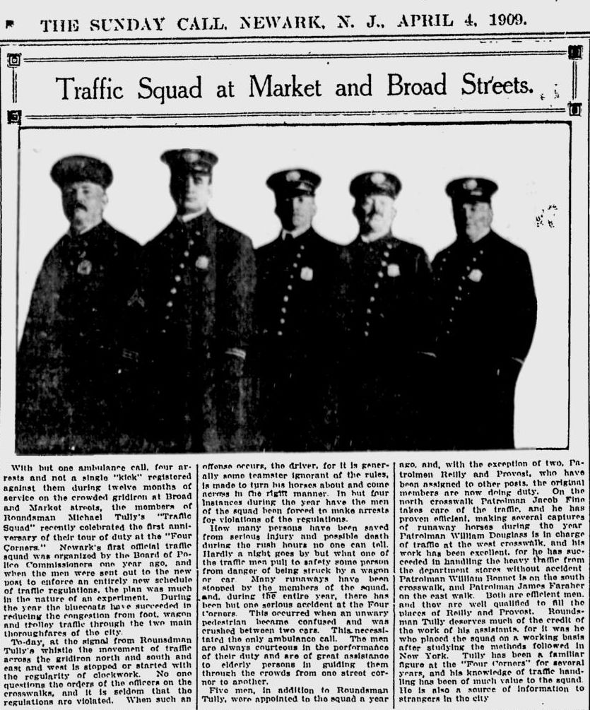 Traffic Squad at Market and Broad Streets
April 4, 1909
