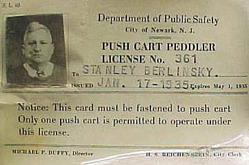 Peddler's License for Stanley Berlinsky
