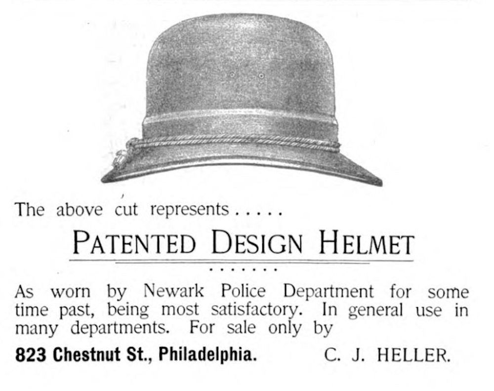 1893 Police Helment
From "History of the Police Department of Newark NJ 1893"
