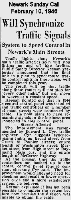 Will Synchronize Traffic Signals
February 10, 1946
