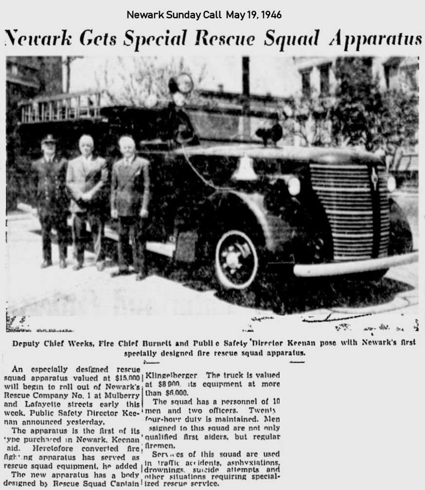Newark Gets Special Rescue Squad Apparatus
May 19, 1946
