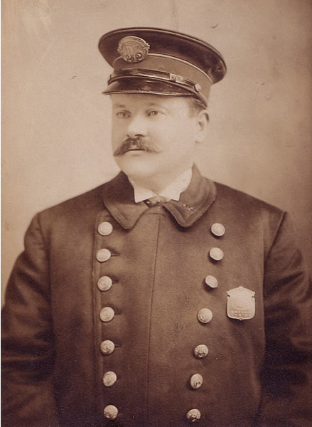 Wilson, (James F. or Charles)
James F. Wilson was temporally appointed 1918, made permanent 1919, and promoted to detective 1921. He died in a car crash in 1924 when a car he was riding in hit the telephone building at 63 Bloomfield Ave.

Photo from Edward R. FitzGerald
