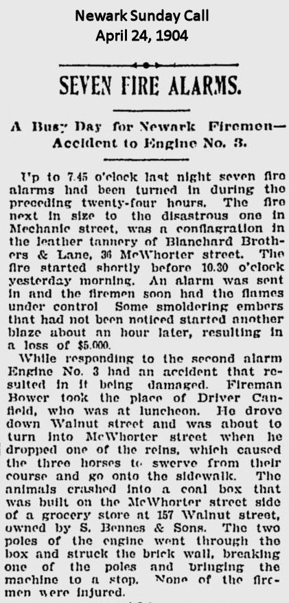 Seven Fire Alarms
April 24, 1904
